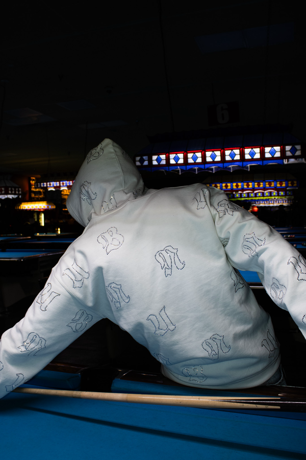 Yang Rhinestone Zip-Up